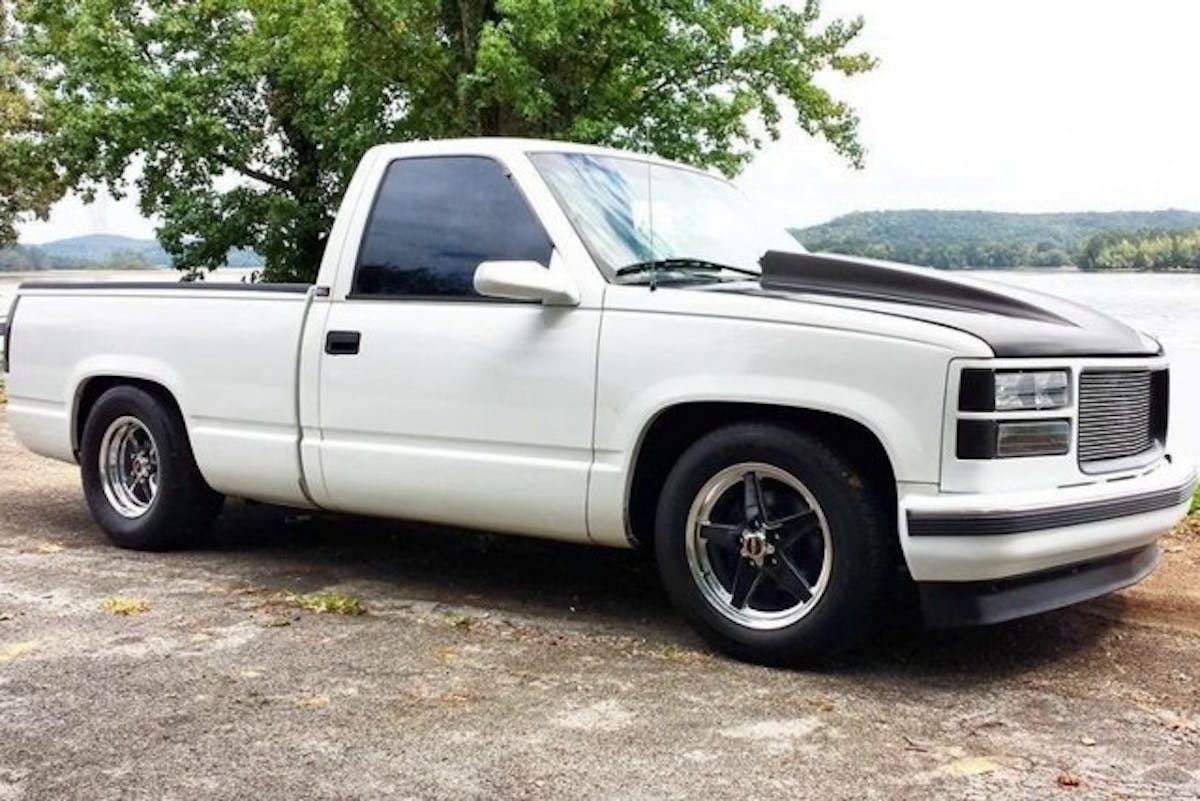 Chris Brown submitted this photo of his Race Star-equipped GMC Sierra, and up on the company's Facebook and Instagram page it went. Brown's GMC is powered by a 6.0L LS swap, and boasts Race Star custom-painted 17x7s up front and 15x8s out back. 