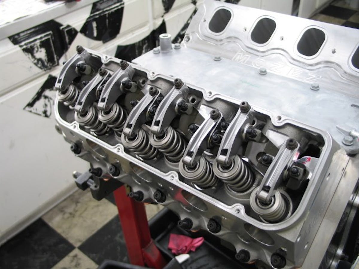 A full set of T&D rockers installed on our blown LS based small block. The ratios are staggered with 1.85 on the intake and 1.85 on the exhaust. The resulting valve lift is almost a  full inch at .953 lift on the intake and .918 on the exhaust.