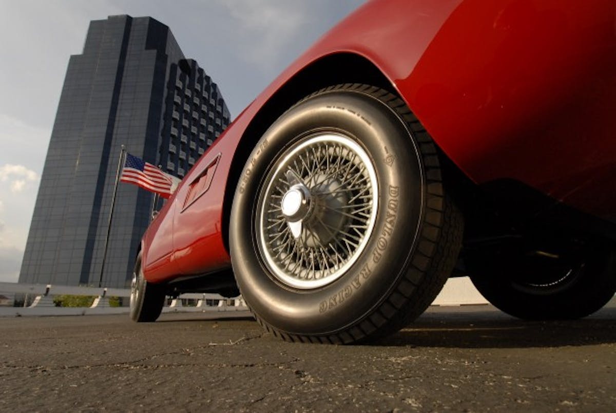 Wire wheels and knock-off spinners on a Corvette? Well, no surprise if it's customized with Italian coachwork.