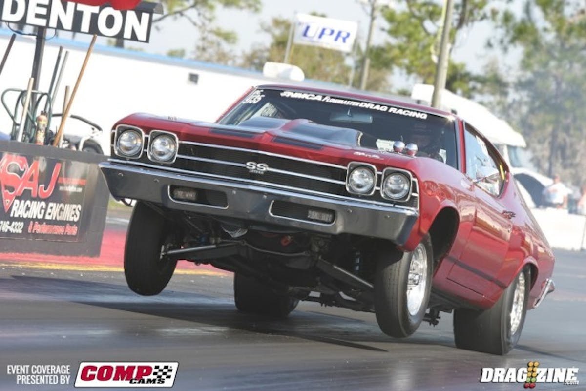 With the Lenco Four-Speed and big block power, this is how Hornback's Chevelle leaves the line.
