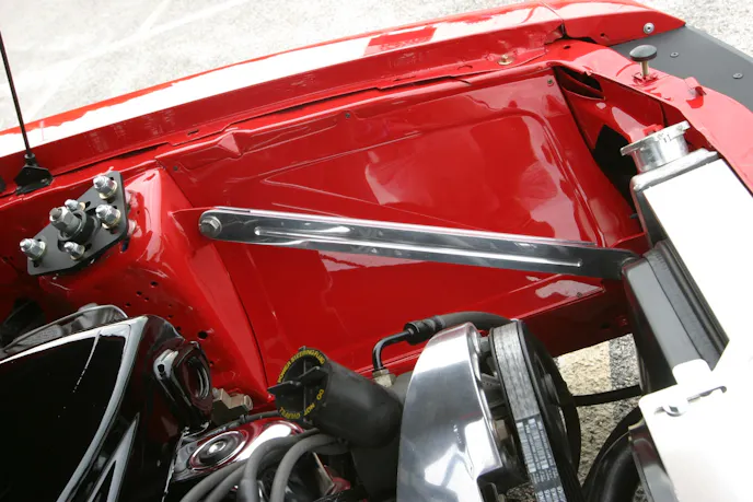 Prance hand-built the inner fender aprons, and the reinforcement bars, as well. The bars are a custom touch we don't see too often.