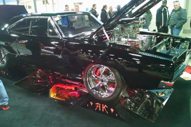 A shot of Roxanne at a car show, highlighting her blown all-aluminum 572 cid 1000 HP Hemi. Photo courtesy ASK Roads & Customs-Facebook.