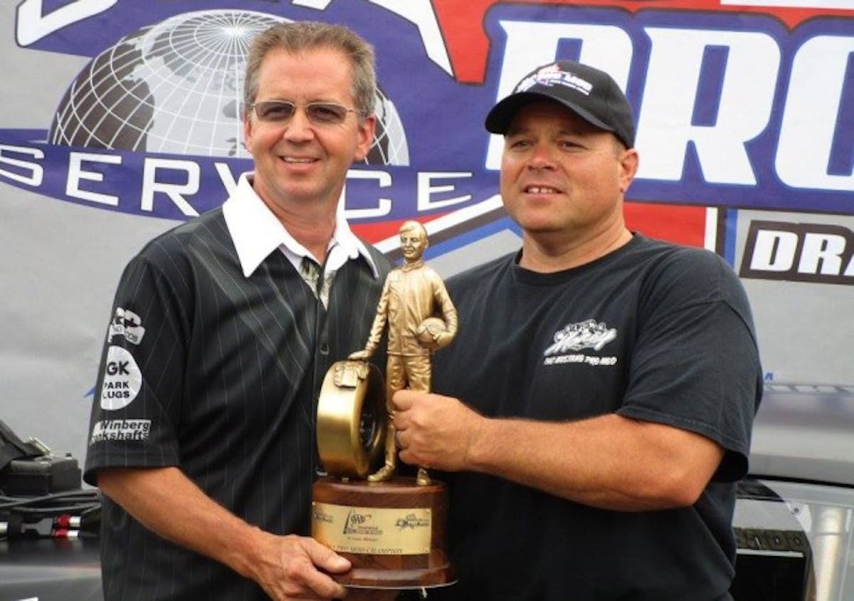 Tim McAmis (left) with Mike Knowles. Photo credit: Real Pro Mod Association