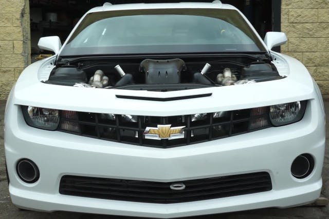 The fog lights were removed and replaced by the turbo inlets for better air flow. Screenshot.