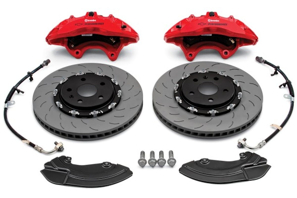 Brembo® performance front brake package (six-piston calipers)