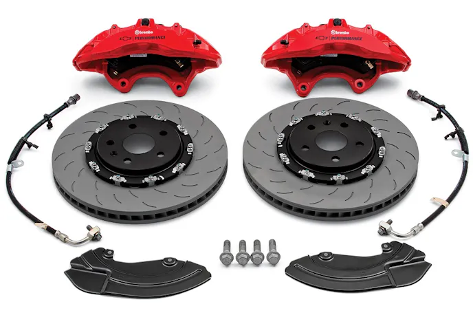 Brembo® performance front brake package (six-piston calipers)