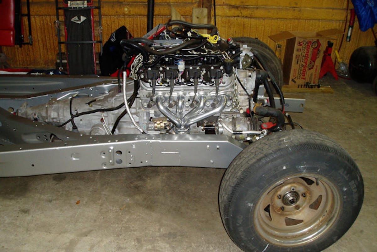 The engine and trans were assembled to the frame without the body,making the installation job much easier.