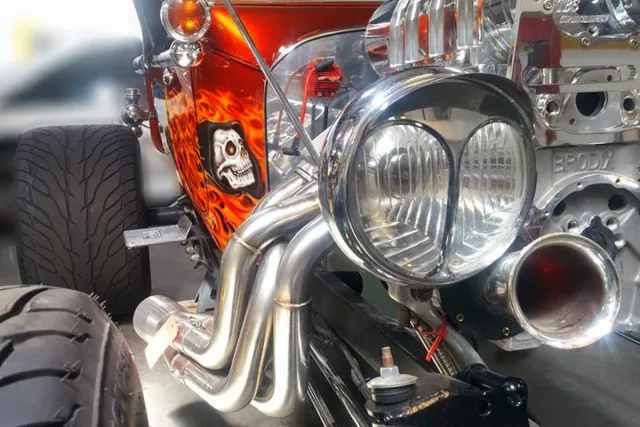 This custom painted '23 T-Bucket nicknamed "Widow Maker" gets a 632ci face lift.
