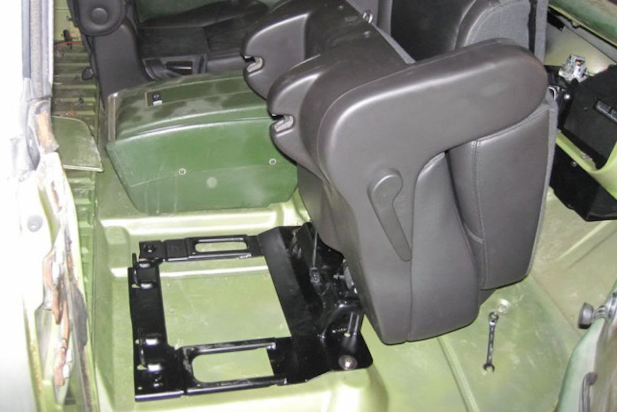 Jeff's custom-built rear seat brackets.