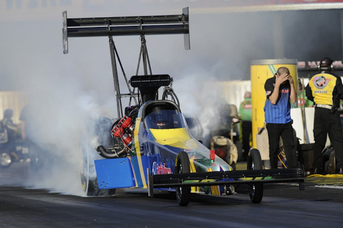 Frigo campaigned in Top Fuel part-time in 2013 and 2014, before stepping away to tend to his vast business in Brazil. Photo courtesy NHRA/National Dragster