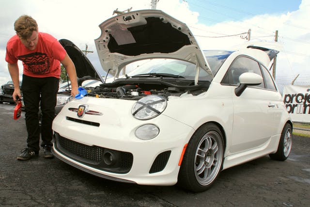 Chris Schumacher entered the show with his Fiat Abarth. The car comes with a 1.4L 16V turbo engine with about 160 HP in stock form. Schumacher has modded this with full boltons pushing the power up towards 220 and rolls with Project Prime based in Sarasota. The lifestyle group welcomes all makes and enjoys community gatherings weekly with occasional planned trips to Bradenton to have fun safely on the track.
