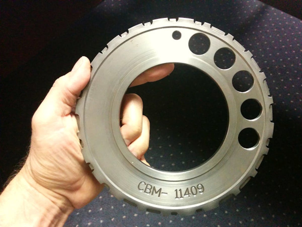 A Callies one piece, billet 24x reluctor wheel was used in the build and welded to the crankshaft to assure it would not move during operation. Once final assembled, the reluctor wheel was checked for runout to assure a good signal to the ignition.