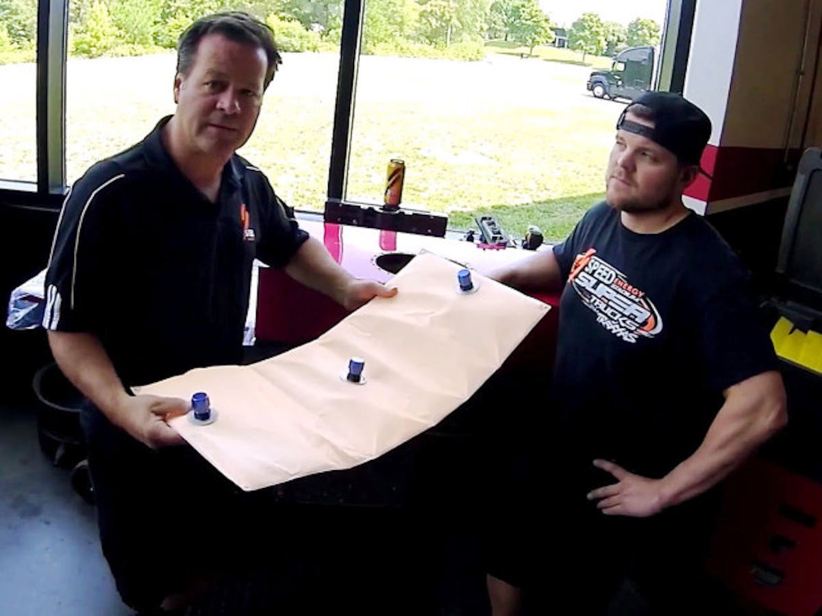 Robby Gordon testing Holley's HydraMat. The HydraMat will be in every truck through the remainder of the 2015 season.