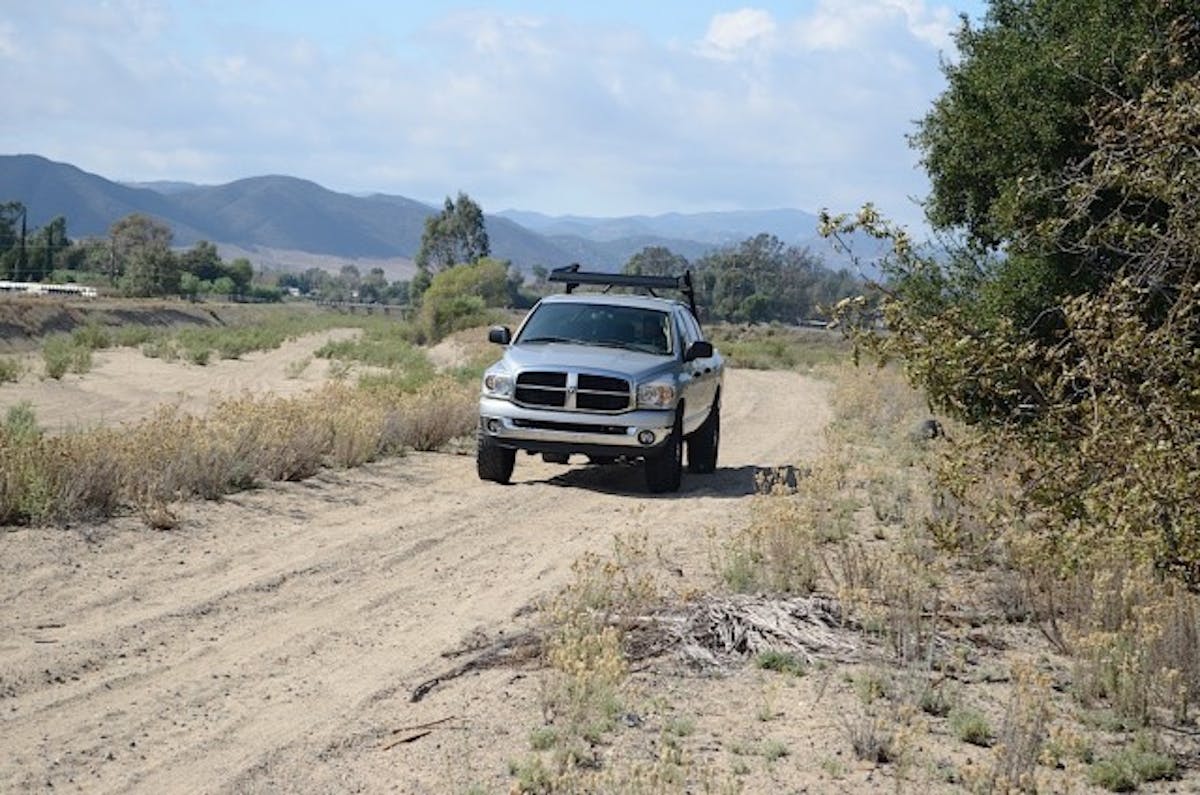 Going down the local trail, the rack held up to all the bumps we hit.
