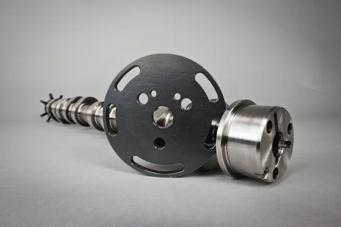 One of the 2011-14 CY-r camshafts with a phaser lockout plate.