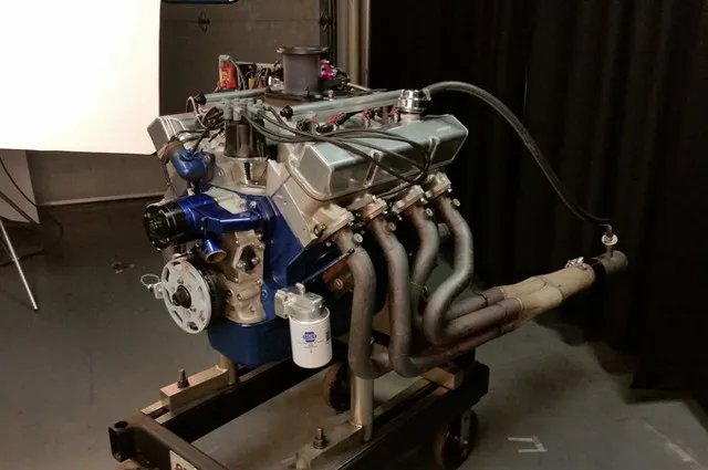 The engine awaiting its torture test at the University of Northwest Ohio for the 2015 edition of the Engine Masters Challenge.