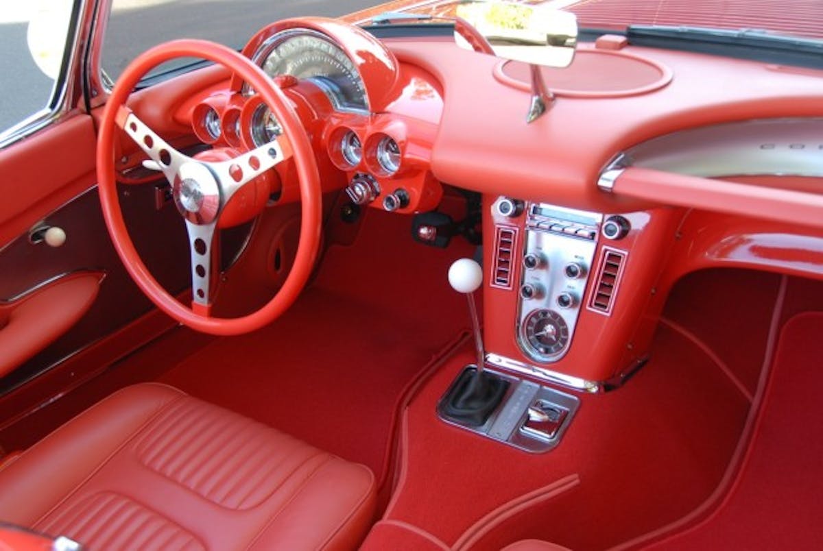 The shifter linkage had to be fabricated for hooking up the 4L65E to the original shifter position, and with original trim. Gauges were recalibrated for the LS2 as well, and the clock upgraded to a quartz unit