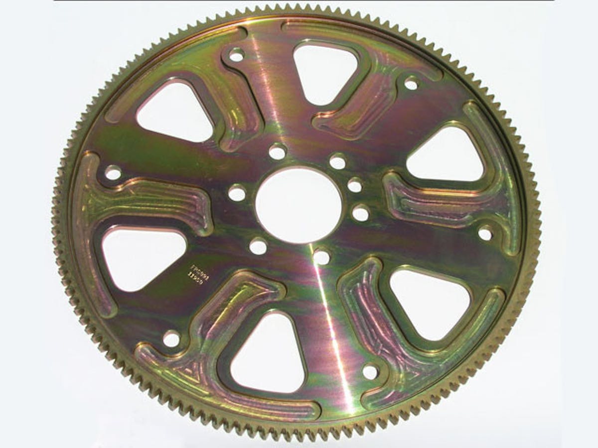 Meziere's badass billet pro-mod style flexplate boasts exacting machining precision during the manufacturing process to ensure it will withstand the most extreme power levels produced by today's high-output doorslammers.