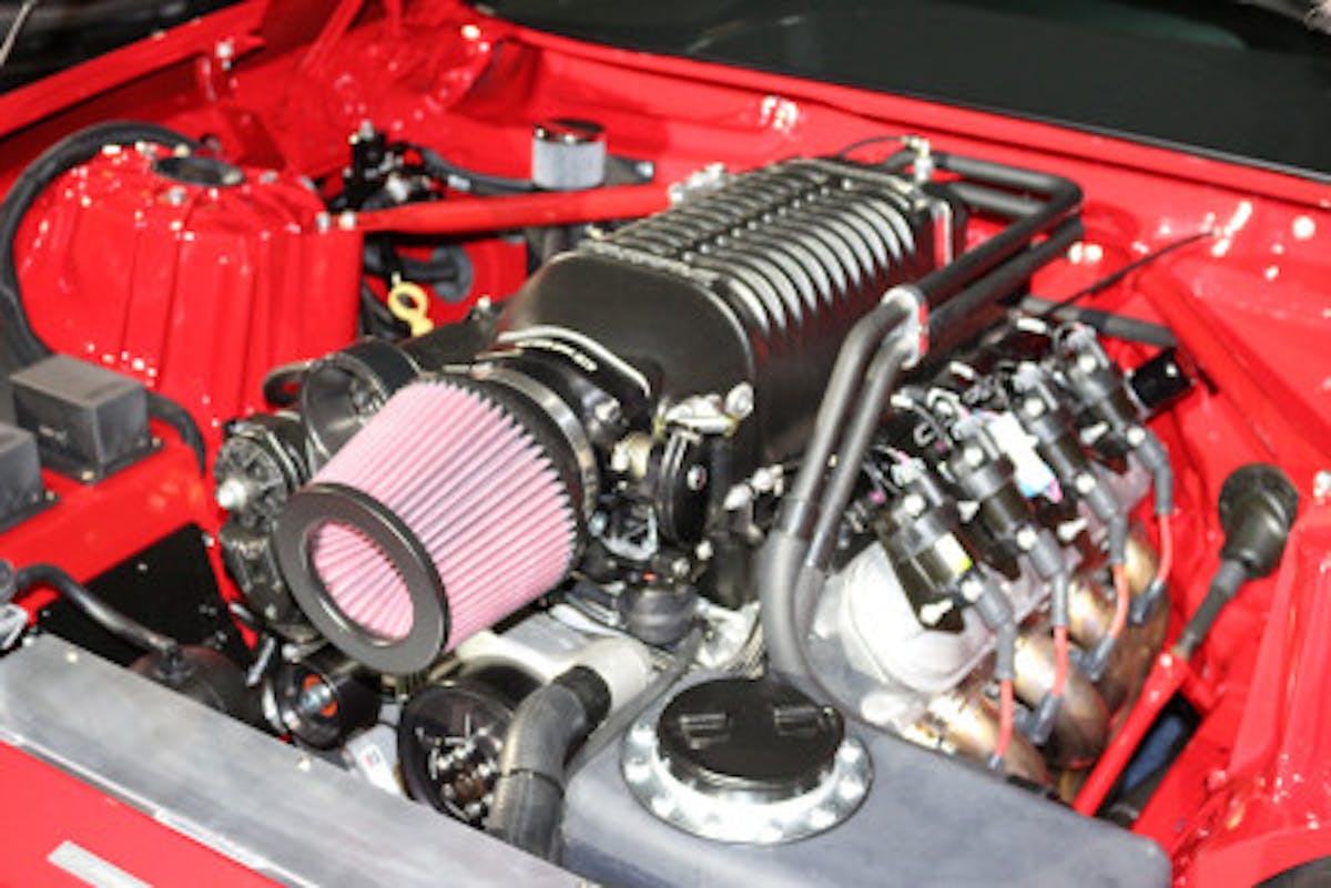 The 350 cubic-inch engine with a 2.9L Whipple supercharger is one of three engine packages that will be available on the Gen Six 2016 COPO Camaro.
