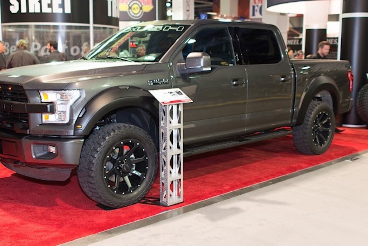 On display at M/T was this '16 Roush F-150 which was equipped with M/T's new wheel and tire option, which will come from Roush as an OEM provider.