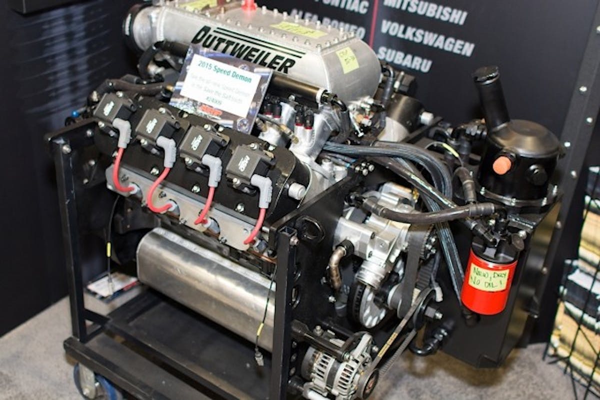 This 380 cubic-inch "Speed Demon" V8 engine uses a wide array of aftermarket and custom-fabricated ARP bolts.