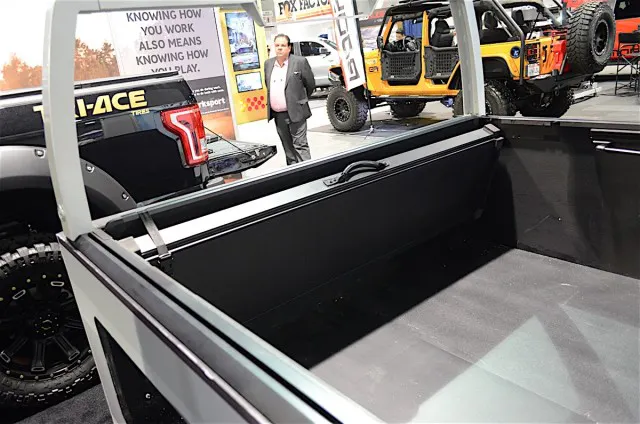 The Alpha swings down to leave the rear view open looking out from the cabin.