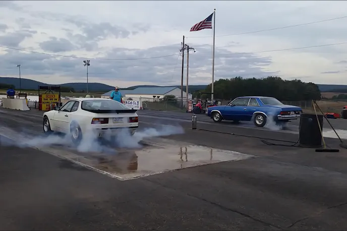 Craig's Porsche & Malibu staging. Images from videos.