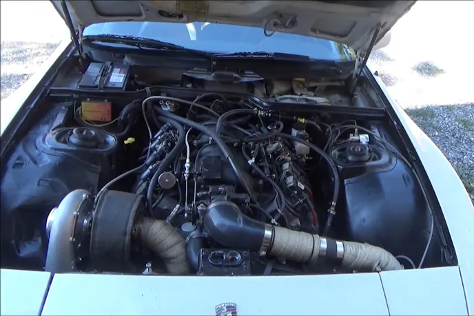 The final external iteration of the engine with the 78 mm JS Racing turbo installed.