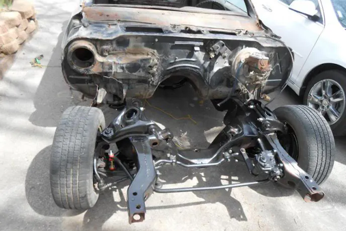 Most of the front clip was missing, but the rest of the car was workable.