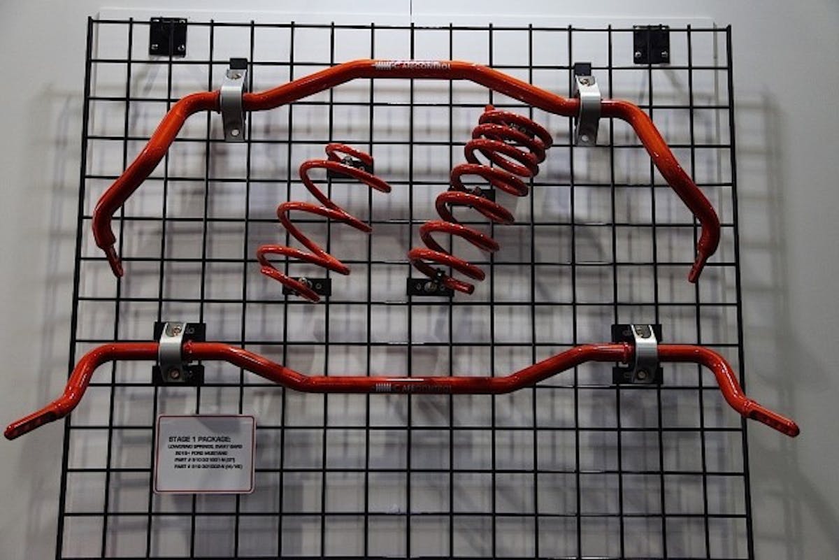The lowering springs and way bars for the S550 Mustang from aFe Control.