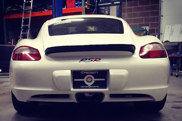 Check out the clean RSR decal provided by Specialty Motorsports on this Cayman!