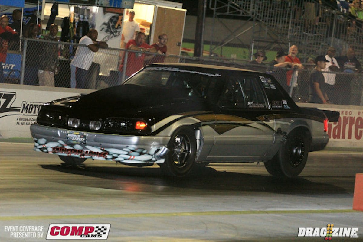 Scott Husted sits in third after the fuel pump drive cable gave up. He coasted through to a 4.89 at 116 in his first full attempt on the MT 275 Pro Radial.