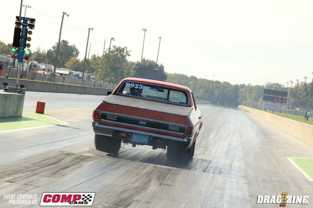 Mike Gaffney from Wildwood, Florida was an early racer in 10.0 Index this mornign with his beautiful Pro Street style 1970 El Camino.
