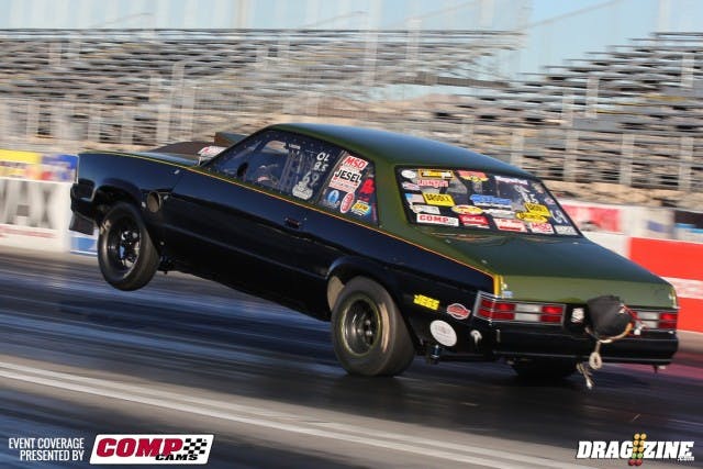 Krusty Ramsey says that everyone in the class is looking to be in the 4.80s this weekend in Outlaw 8.5. He told us he went 5.000 in Denver just two weeks ago, in 7,400 feet of air. We don't think this is the way to 4.80s, but it sure does make for a cool photo.