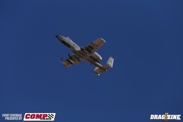 One of the best parts of the weekend is the warplanes that train at the adjacent Nellis Air Force base. They've been putting on a show all week.