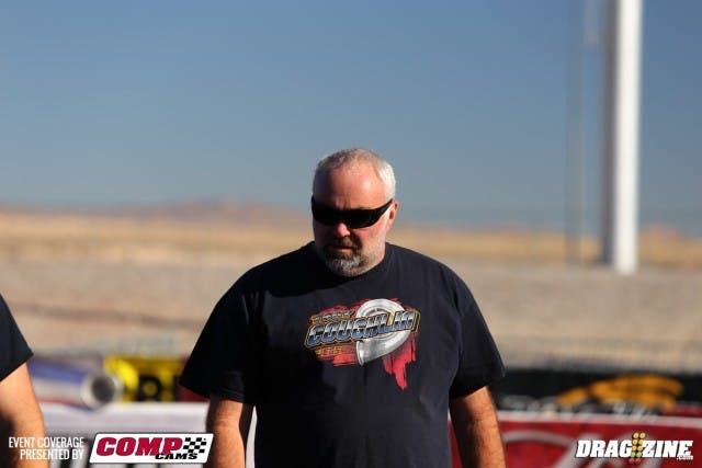 Steve Petty has been a busy, busy man this weekend. Not only is he working the laptop on the top two Outlaw Pro Mod machines, we've seen him in a number of other pit areas dispensing his wizard-like advice.
