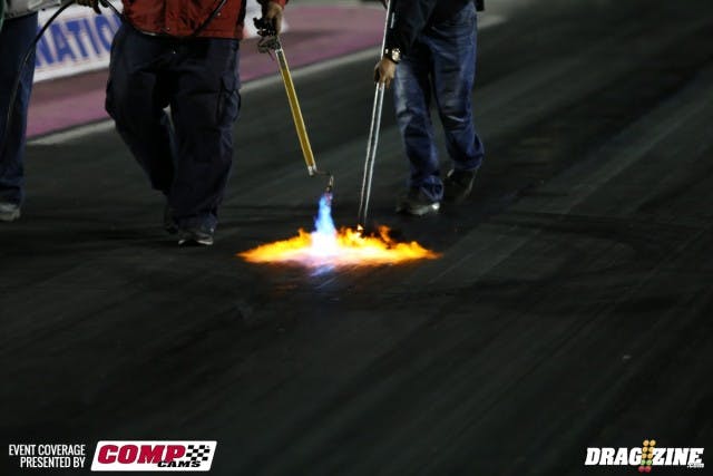 The LVMS crew has been working overtime on track prep to ensure all of the racers are safe, and the surface can handle the horsepower. 