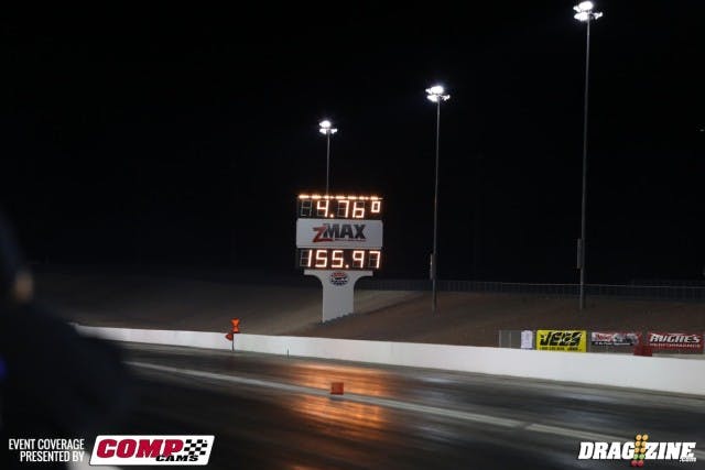 In Outlaw 8.5, Ryan 'Toaster' Jones raised the bar yet again, using tonight's final qualifying session to simply annihilate the field. 4.76 on that little dinky tire? At nearly 156 mph? There are no words.