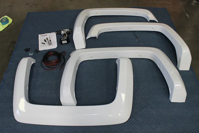 Everything you need to install Bushwacker's Extend-a-Flare fender flare kit.