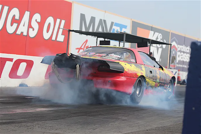 At Fontana, the first race netted us a 7.35/203.6 run and a win NMCA Street Outlaw.