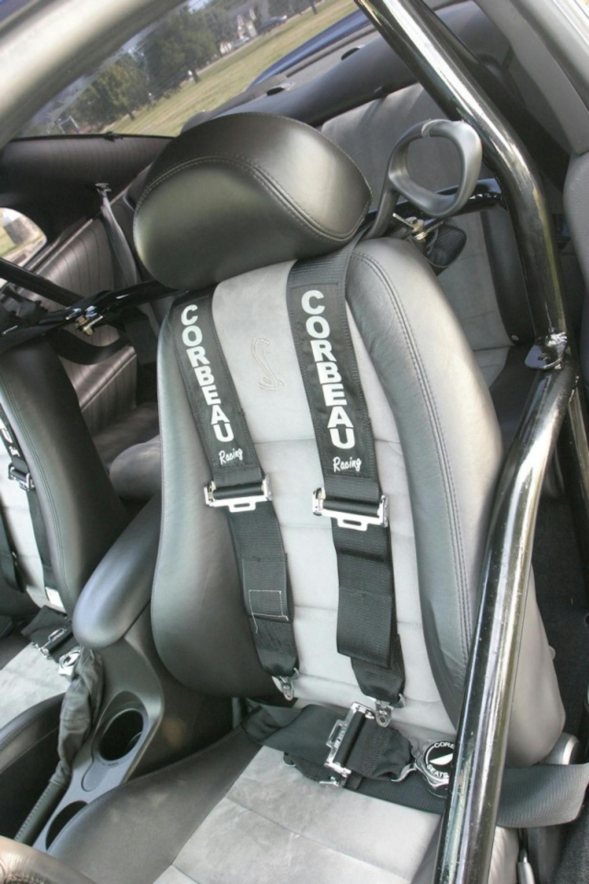 Corbeau harnesses are used to keep Bergevine and his passenger safe during spirited and non-spirited driving.
