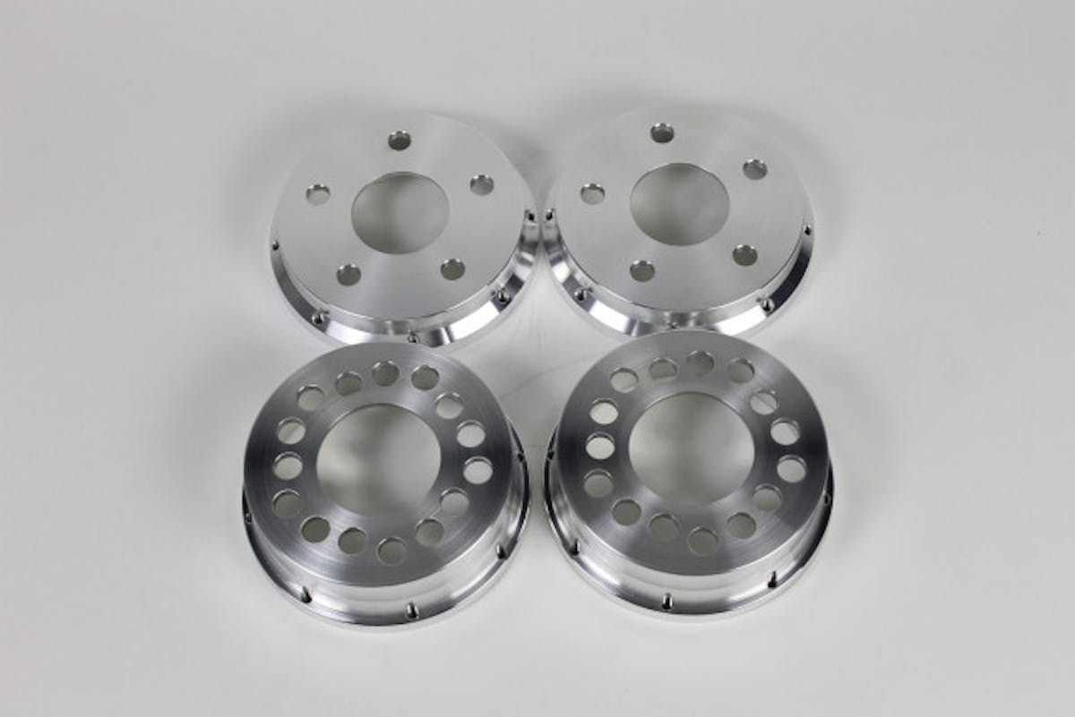 The brake hats that Aerospace supplies with their Pro Street brake kits.