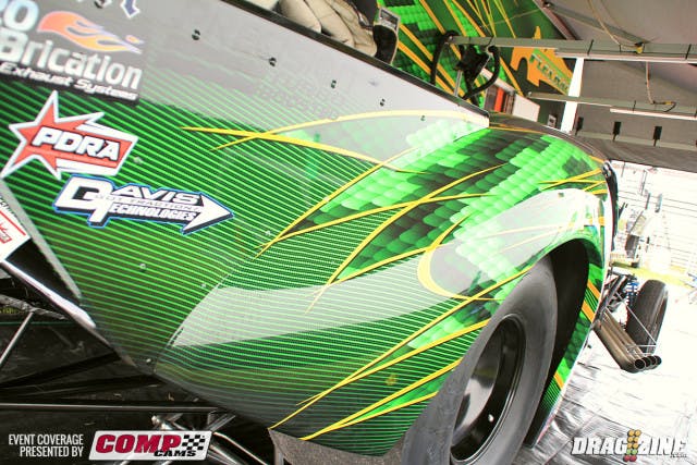 Rick Fleck ran the PDRA circuit the full year finishing fourth in Pro Boost points and is here for some testing and a little racing this weekend with his 41 Willy's. The team has had little time for testing this year but has been in the 3.70's and showing promise for improvement.