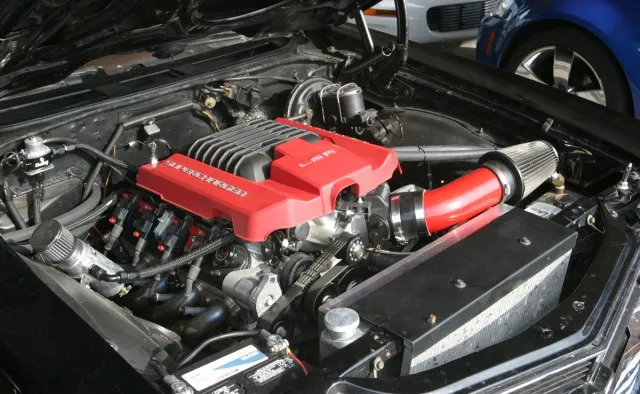 The engine in Sutliff's Chevelle SS currently is an LQ9 truck engine with ported LS3 heads, and a ZL1 supercharger. The combo, with a turbo 400 in the tunnel, is good for mid-10s at the moment, but Sutliff is hoping for 9s come the spring of 2016.