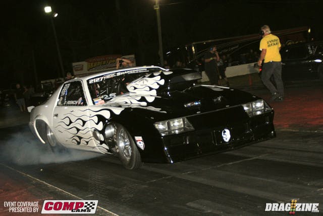 Dave French put up a 4.59 at 152 MPH for a personal best ET. He recently switched to a custom torque converter from Automatic Transmission Factory with this being the first event with the new piece.