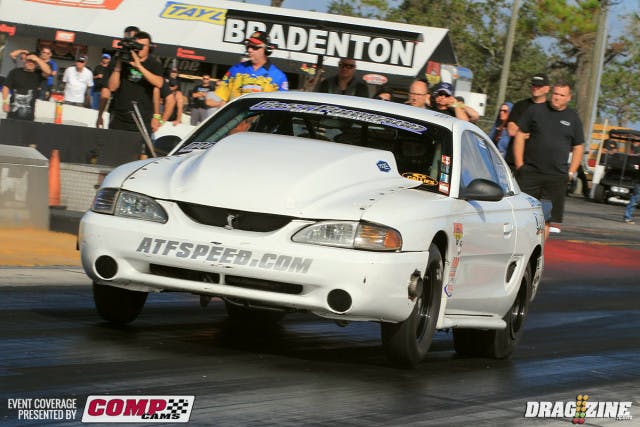 Troy Pirez Jr took the number one spot back from Shawn Pevlor later in the session of Fast Forward Race Engines Ultra Street with a personal best 4.918 at 146.96 MPH in the Fast Forward, PKRE, ATF, Innovative Racecraft General Lee Mustang.
