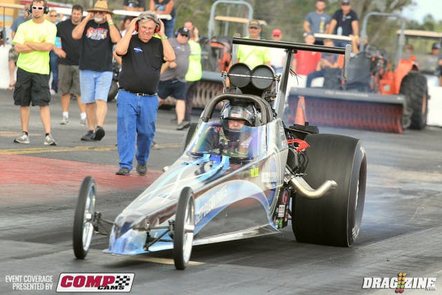 Phil Esz put his Procharged 2006 Spitzer dragster on top of Performance 2Way Communications Open Outlaw with a 3.73 at 188.