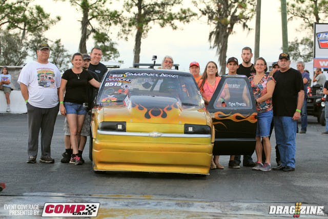 Brian Keep organized a special event this weekend as a memorial to his friend John "Skip" Bennett who crewed with Keep and was like part of the family. Certainly a part of the local racing family here and away at various events. Skip's family came out to celebrate and Brian gave him one last ride down the track to kick off the final session of Fast Forward Race Engines Ultra Street.