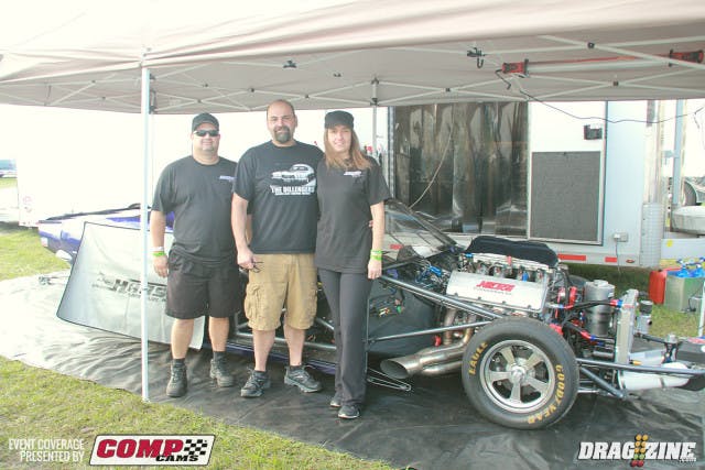 Gen Musto is based just north of Toronto, Canada running Outlaw Pro Mod this weekend with a new car purchased last year from Art Hodges. This is the second outing for the team who is here shaking the car down in the Florida weather. The Nelson Competition engine was destined for his small tire Trans Am but is seeing duty here to get the car set up while the new 960 cubic inch bullet is being built.