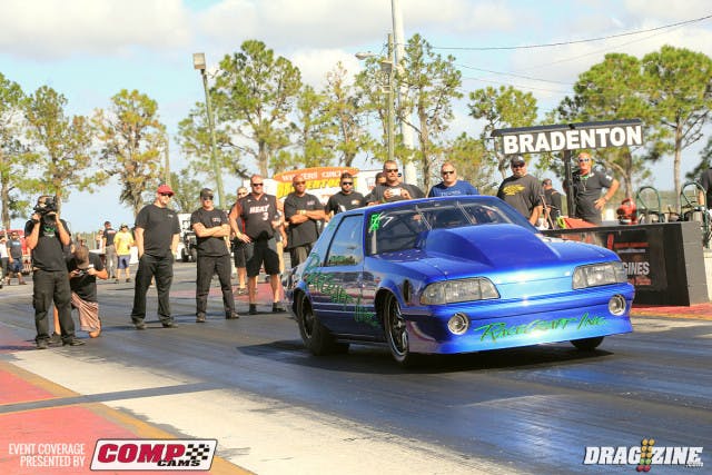 Kevin Fiscus was the last car down in TRZ Motorsports Pro Drag Radial this morning with the car set on “”Fast”. She went right down the track with a 4.01 at 197.84 MPH setting another best ET for Team FKR.